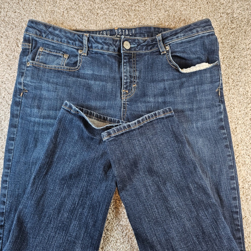 Aeropostale Womens Straight Leg Jeans Dark Wash Blue Denim Size 14 Reg LXARPK7